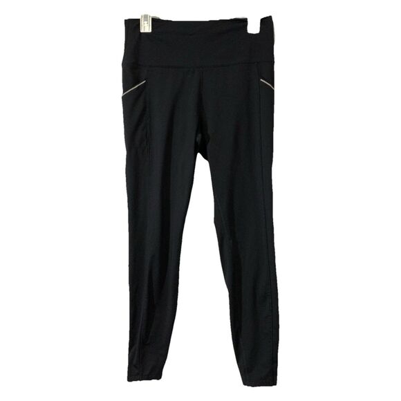 Asics Womens Medium Leggings Running Fitness Fleece Lined Reflective Warm Black - Picture 1 of 5